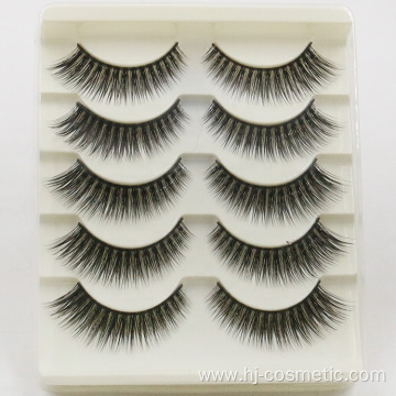 cheap 5 pairs eyelashes natural private label mink eyelashes custom package in good quality